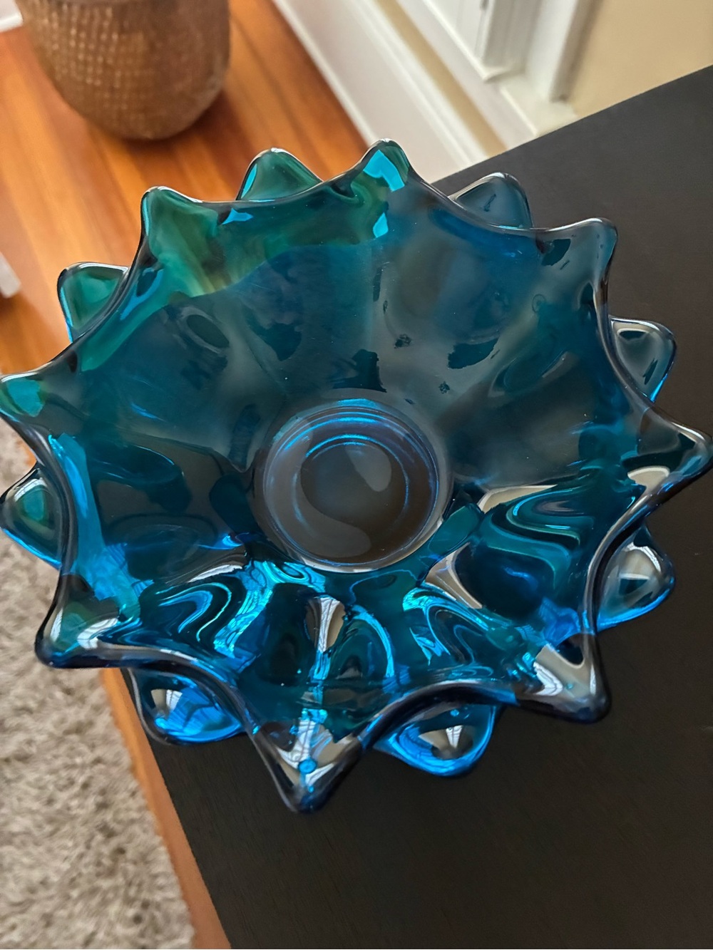 1960’s Viking Bluenique Glass Bowl Candy Dish - Picture 3 of 6